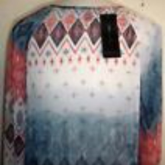 BCBG MAX AZRIA MS SIZE SMALL BLUSH COMBO SPLIT NECK CHIFFON PEASANT BLOUSE - Picture 6 of 9